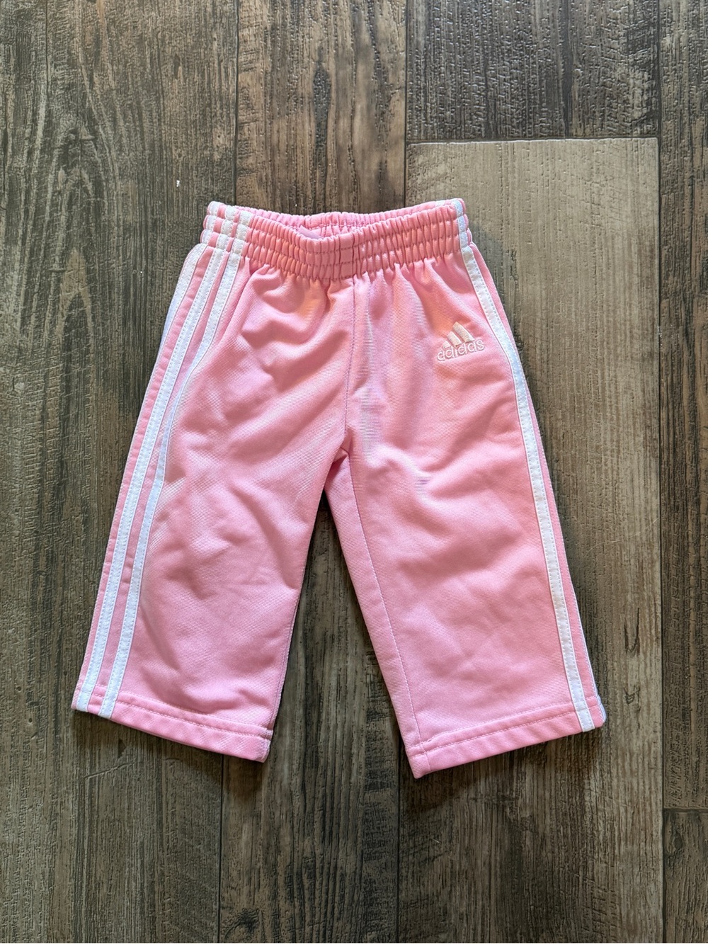 adidas Kids Light Pink Jogger Pants with White Side Stripes